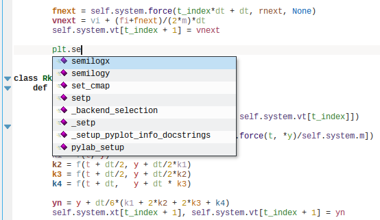 Screenshot of KDevelop's Python support