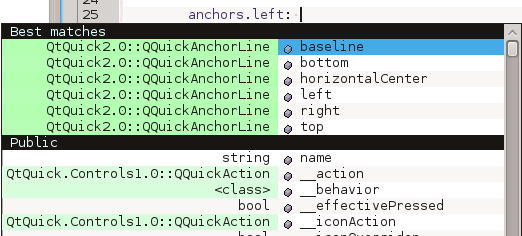 Screenshot showing KDevelop's QML support